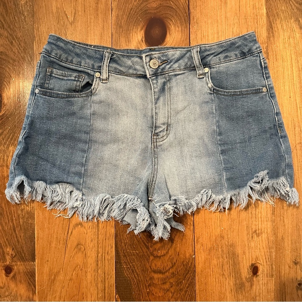 Altar'd State Blue Jean Shorts Distressed Frayed Hem